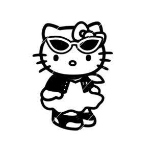 50’s Grease Hello‎ Kitty Permanent Vinyl Decal Car Mug Cup Decal 4”